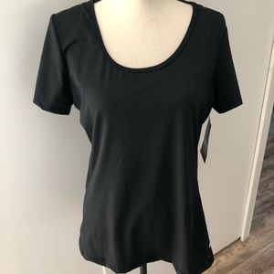 NWT! Bally black athletic gym yoga top Size M